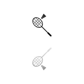 Badminton icon flat Stock Illustration