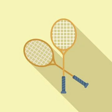 Badminton icon flat vector. Sport exercise Illustrazione stock