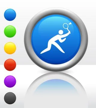 Badminton Icon on Internet Button Illustrazione stock