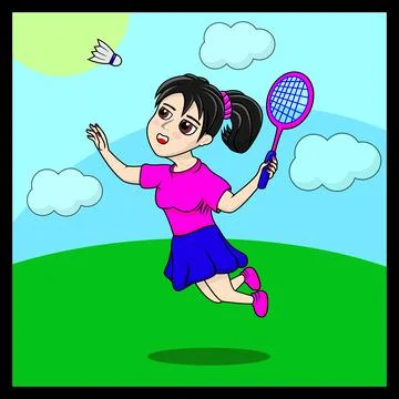 Badminton ilustration vector Stock Illustration