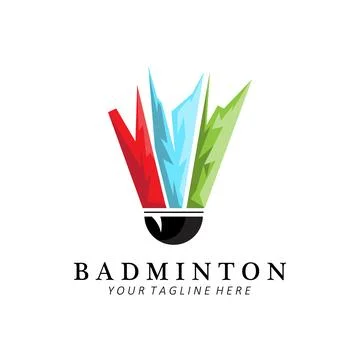 Badminton logo design, vector icon for athletics olympic competitions Stock Illustration