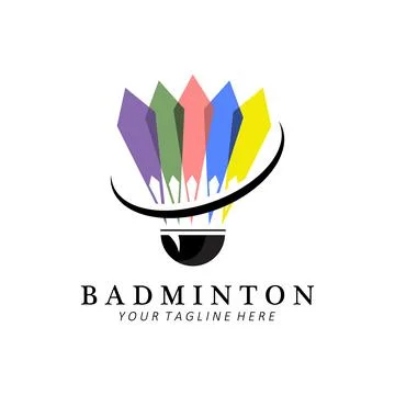 Badminton logo design, vector icon for athletics olympic competitions Stock Illustration
