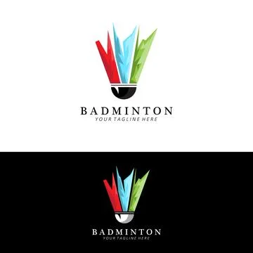 Badminton logo design, vector icon for athletics competitions Stock Illustration