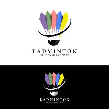 Badminton logo design, vector icon for athletics competitions Stock Illustration
