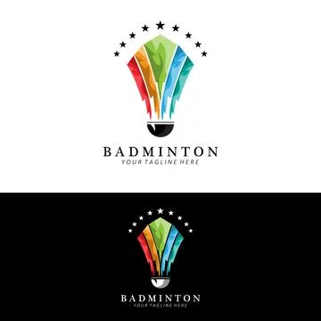 Badminton logo design, vector icon for athletics competitions Stock Illustration