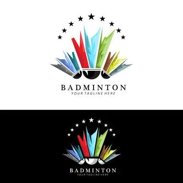 Badminton logo design, vector icon for athletics competitions Stock Illustration