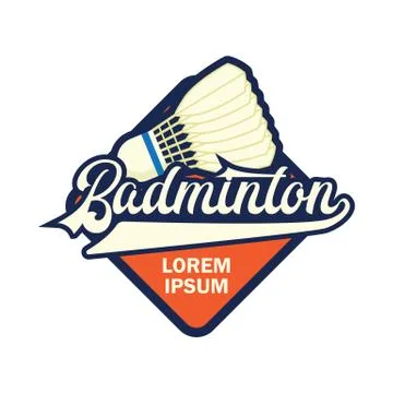 Badminton logo with text space for your slogan / tag line, vector illustration Stock Illustration