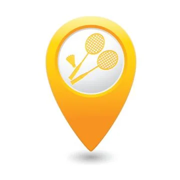 Badminton MAP pointer yellow Stock Illustration