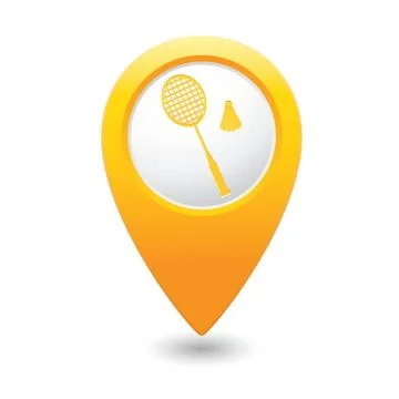 Badminton MAP pointer yellow Stock Illustration