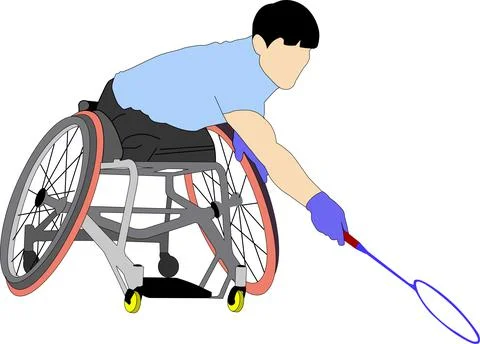 Badminton Para Games Flat Vector Illustration  Stock Illustration
