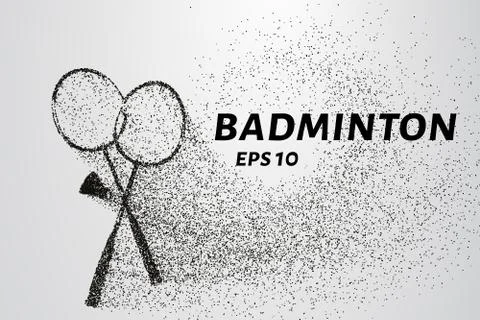 Badminton of particles. Badminton consists of small circles and dots. Vecto.. Stock Illustration