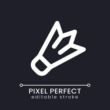 Badminton pixel perfect white linear ui icon for dark theme Stock-Illustration