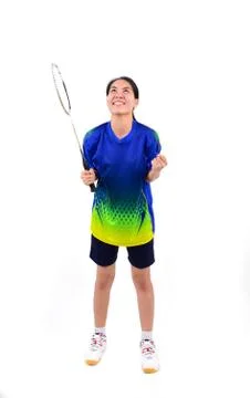 Badminton player in action Stock-Fotos