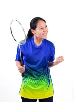 Badminton player in action Stock-Fotos