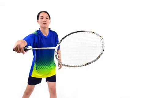 Badminton player in action Stock-Fotos