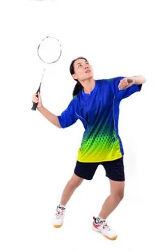 Badminton player in action 写真素材