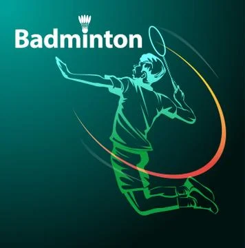 Badminton player symbol Stock Illustration