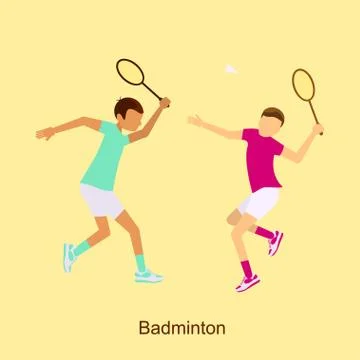Badminton Players Stock Illustration