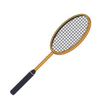 Badminton racket 2D cartoon clip art Stock Illustration