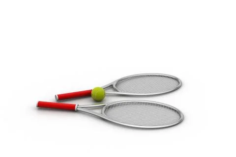 Badminton racket with ball Stock Illustration
