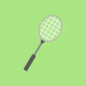 Badminton Racket Flat Vector Illustration Graphic Stock Illustration