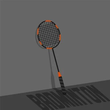 Badminton Racket on wall Stock Illustration