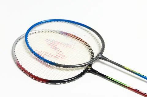 Badminton racket on a white background Stock Photos