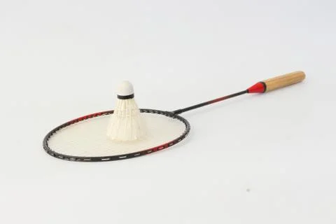 Badminton rackets on a white background. Stock-Fotos