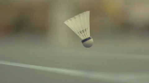 Badminton Shuttle Falling on the Floor in Slow Motion Stock Footage 34316353