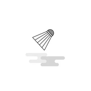 Badminton shuttle  Web Icon. Flat Line Filled Gray Icon Vector Illustrazione stock