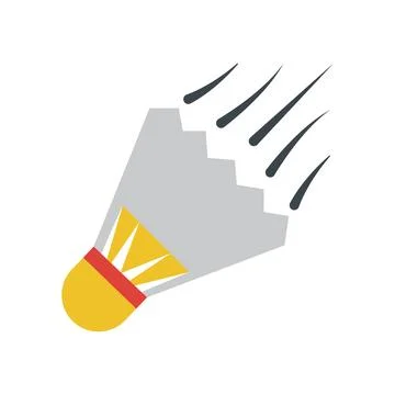 Badminton shuttlecock flying in motion flat vector icon design Stock Illustration