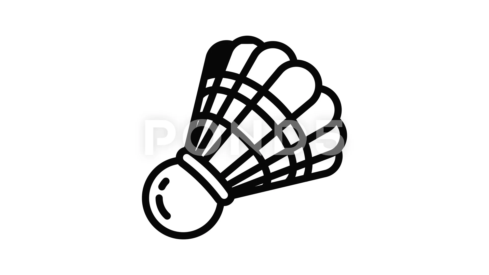 Badminton shuttlecock icon animation | Stock Video | Pond5