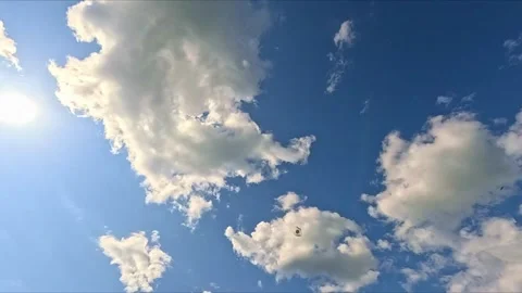 Badminton shuttlecock soaring under summer sky Stock Footage 318161916