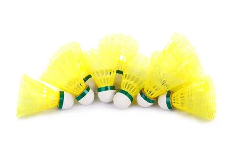Badminton shuttlecocks isolated on white background Stock Photos
