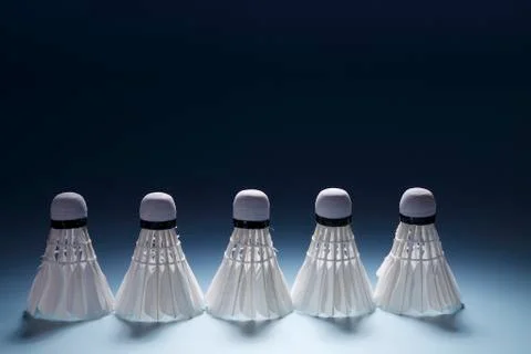 Badminton shuttlecocks in row 스톡 사진
