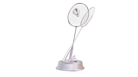 Badminton Silver Trophy in Infinite Rotation Stock Footage