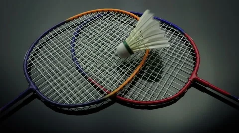 Badminton slow motion bounce Stock Footage 46024088