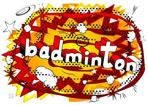 Badminton - Vector illustrated comic book style phrase. イラスト素材