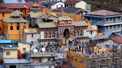 Badrinath temple Stock Footage 100114236