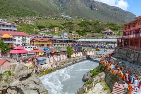 Badrinath Town Foto stock