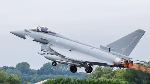 BAE Eurofighter Typhoon taking off Stock Photos