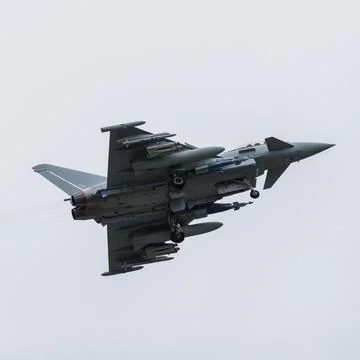 BAE Systems Typhoon in a slow &amp; dirty pass Stock Photos