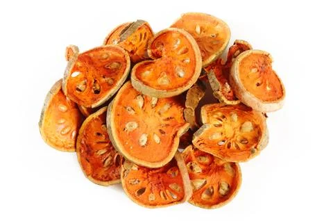 Bael fruit tea on white background Stock Photos