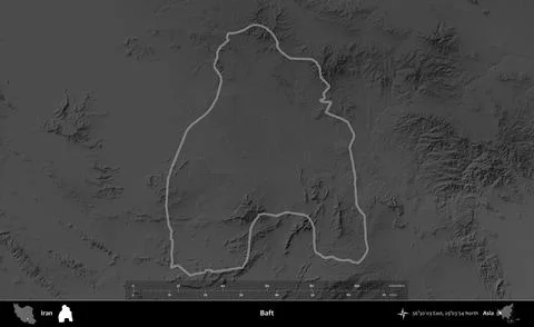 Baft outlined, Iran. Grayscale Stock Illustration