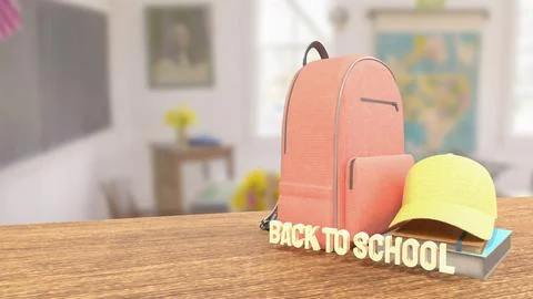 The Bag and Book for Back to school concept 3d rendering. 스톡 일러스트
