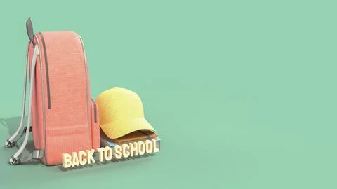 The Bag and Book for Back to school concept 3d rendering. 스톡 일러스트