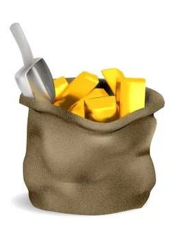 Bag and gold Illustrazione stock