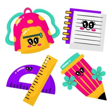 Bag and pencil vector element for education Stock Illustration
