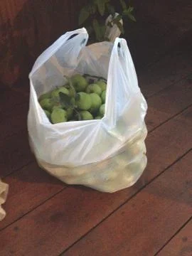 Bag of apples Stock Photos