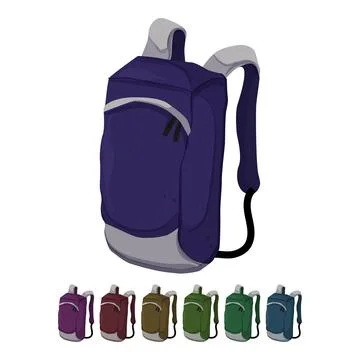 Bag backpack camp cartoon vector graphic 스톡 일러스트